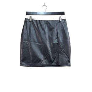 Black Faux Leather Mini Skirt